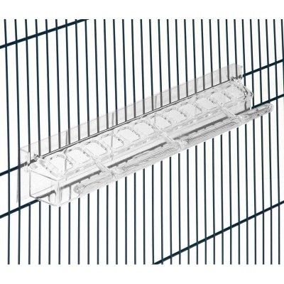 Comedero transparente pajarera