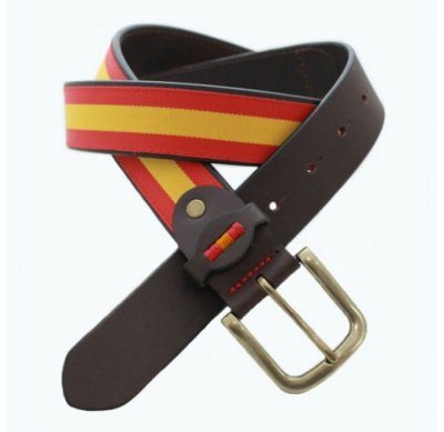 Cinturón piel y lona Bandera España