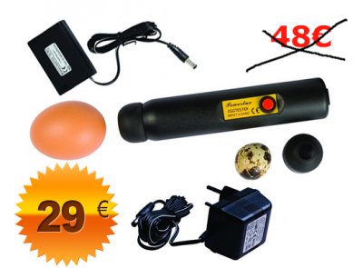 Ovoscopio Powerlux con gran poder LED más adaptador