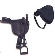 Silla de montar inglesa sintética Pony COMPLETA